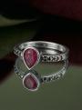 Кольцо из чернёного серебра с рубином и марказитами