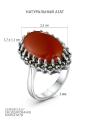 Кольцо из чернёного серебра с натуральным агатом и марказитами