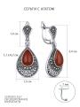 Серьги из чернёного серебра с агатом и марказитами