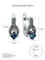 Серьги из чернёного серебра с натуральным топазом и марказитами