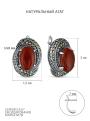 Серьги из чернёного серебра с натуральным агатом и марказитами