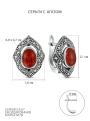 Серьги из чернёного серебра с агатом и марказитами