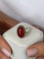 Серьги из чернёного серебра с натуральным агатом и марказитами