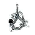 Подвеска из чернёного серебра с синтетическим агатом - Дракон