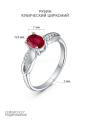 Кольцо из серебра с рубином и кубическим цирконием родированное