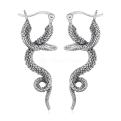 Серьги из чернёного серебра - Змеи