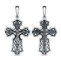 Крест православный из чернёного серебра - 4,4 см