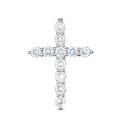 Подвеска из серебра с фианитами родированная - Крест