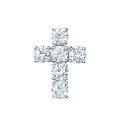 Подвеска крест из серебра с фианитами родированная
