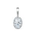 Подвеска из серебра c фианитами родированная