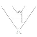 Колье из серебра родированное - Буква «K»
