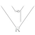 Колье из серебра родированное - Буква «R»