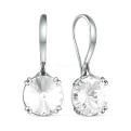Серьги из серебра с кристаллом Премиум Австрия бесцветный родированные