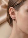 Серьги из золочёного серебра с раухтопазом