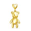 Подвеска из золочёного серебра с фианитами - Мишка