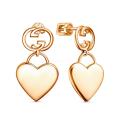Серьги-пусеты из золочёного серебра - Сердца