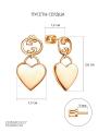 Серьги-пусеты из золочёного серебра - Сердца