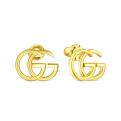 Серьги-пусеты из золочёного серебра - GG