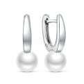 Серьги из серебра с имитированным жемчугом родированные