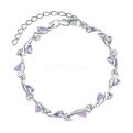 Браслет из серебра с аметистом родированный