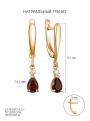 Серьги из золочёного серебра с натуральным гранатом и фианитами