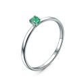 Кольцо из серебра с изумрудом родированное