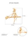 Брошь из золочёного серебра - Ведьма в колпаке (ведьмочка в шляпе на метле)