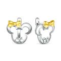 Серьги детские из серебра с позолотой родированные - Мышки