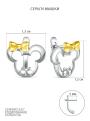 Серьги детские из серебра с позолотой родированные - Мышки