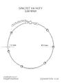 Браслет на ногу из родированного серебра - Сингапур с шариками, 23 см