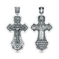 Крест православный из чернёного серебра - Покров Богородицы 4,9 см