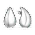 Серьги-пусеты из серебра родированные - Капли