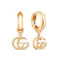 Серьги из золочёного серебра - 2 в 1