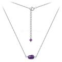 Колье из родированного серебра с аметистом