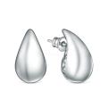 Серьги-пусеты из серебра родированные - Капли
