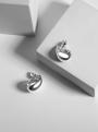 Серьги-пусеты из серебра родированные - Капли