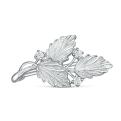 Брошь из серебра с фианитами родированная - Ветка