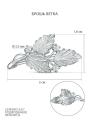 Брошь из серебра с фианитами родированная - Ветка