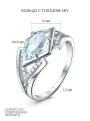 Кольцо из серебра с топазом sky и фианитами родированное