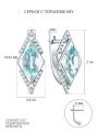 Серьги из серебра с топазом sky и фианитами родированные