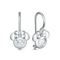 Серьги детские из серебра с фианитами родированные - Мышки