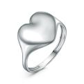 Кольцо из серебра родированное - Сердце