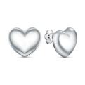 Серьги-пусеты из серебра родированные - Сердца