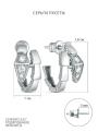 Серьги-пусеты из серебра с фианитами родированные - Змеи