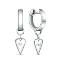 Серьги из серебра родированные - Сердце
