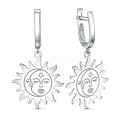 Серьги из серебра родированные - Солнце и луна