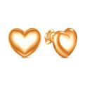 Серьги-пусеты из золочёного серебра - Сердца