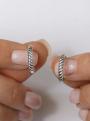 Серьги из серебра родированные