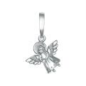 Подвеска из серебра с фианитом родированная - Ангел