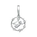 Подвеска из серебра с фианитами родированная - Ангел